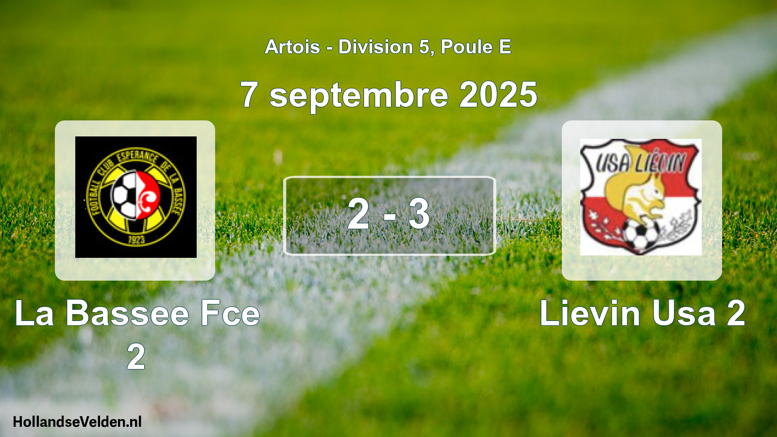 Total number of matches played: La Bassee Fce 2 - Lievin Usa 2 2 - 3 (7 September 2025)