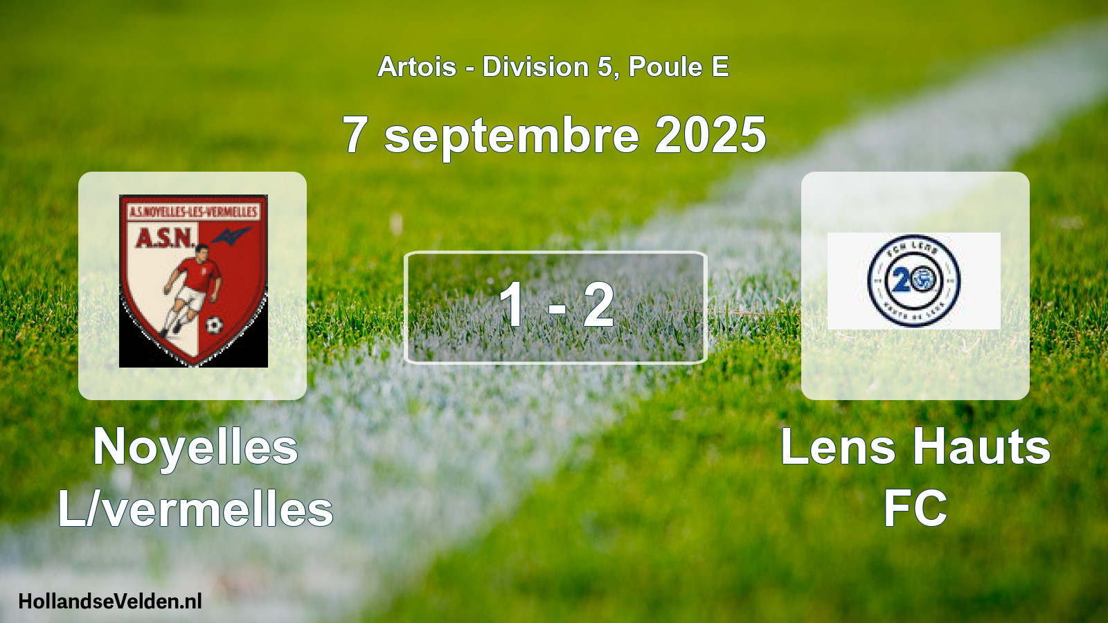 Gespeelde wedstrijd: Noyelles L/vermelles - Lens Hauts FC 1 - 2 (7 september 2025)