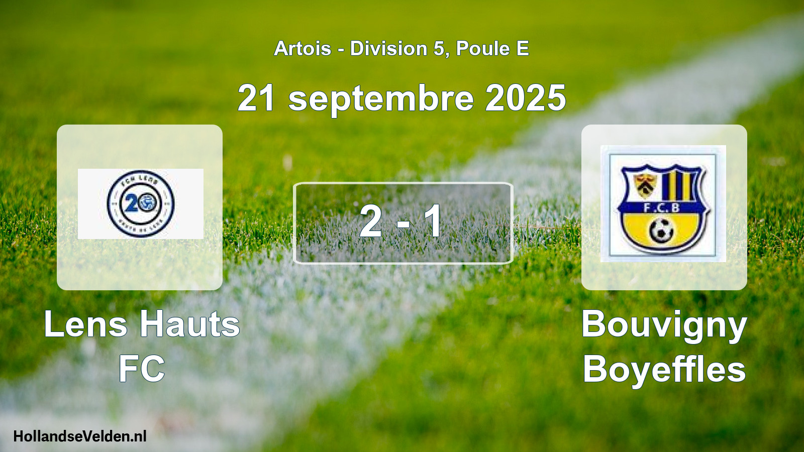 Total number of matches played: Lens Hauts FC - Bouvigny Boyeffles 2 - 1 (21 September 2025)