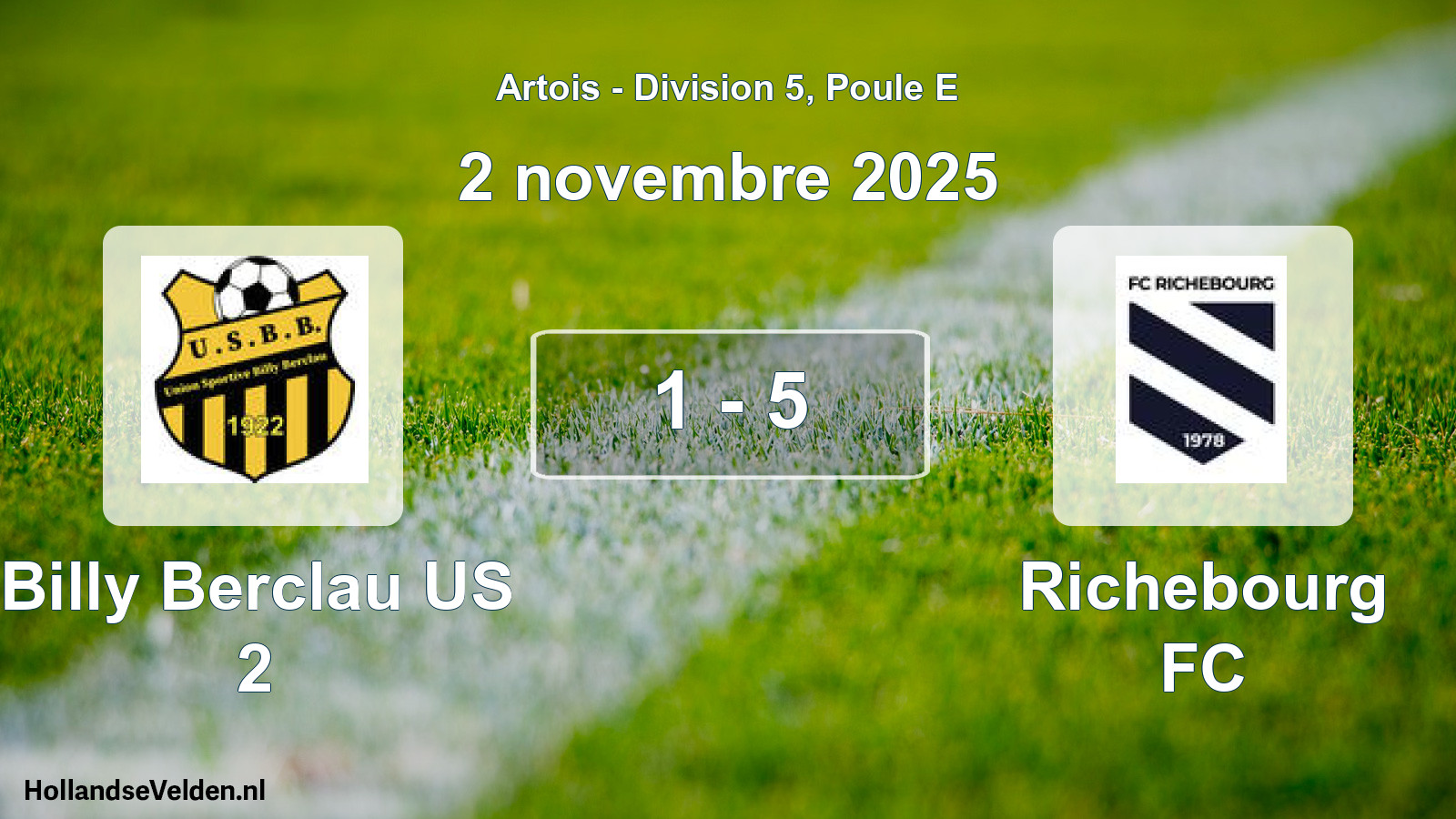 Match joué: Billy Berclau US 2 - Richebourg FC 1 - 5 (2 novembre 2025)