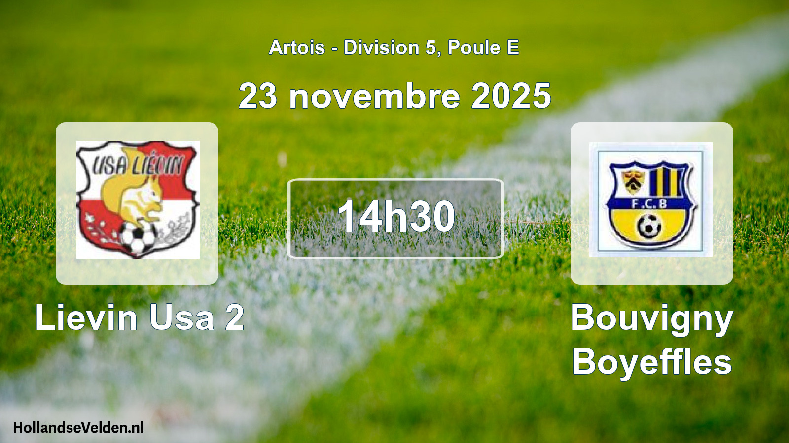 Match programmé: Lievin Usa 2 - Bouvigny Boyeffles (23 novembre 2025)