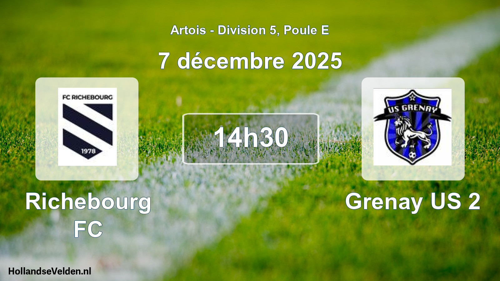 Match programmé: Richebourg FC - Grenay US 2 (7 décembre 2025)