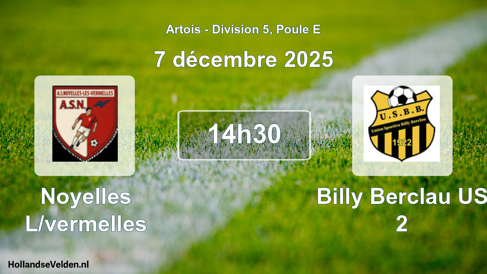 Geplande wedstrijd: Noyelles L/vermelles - Billy Berclau US 2 (7 december 2025)