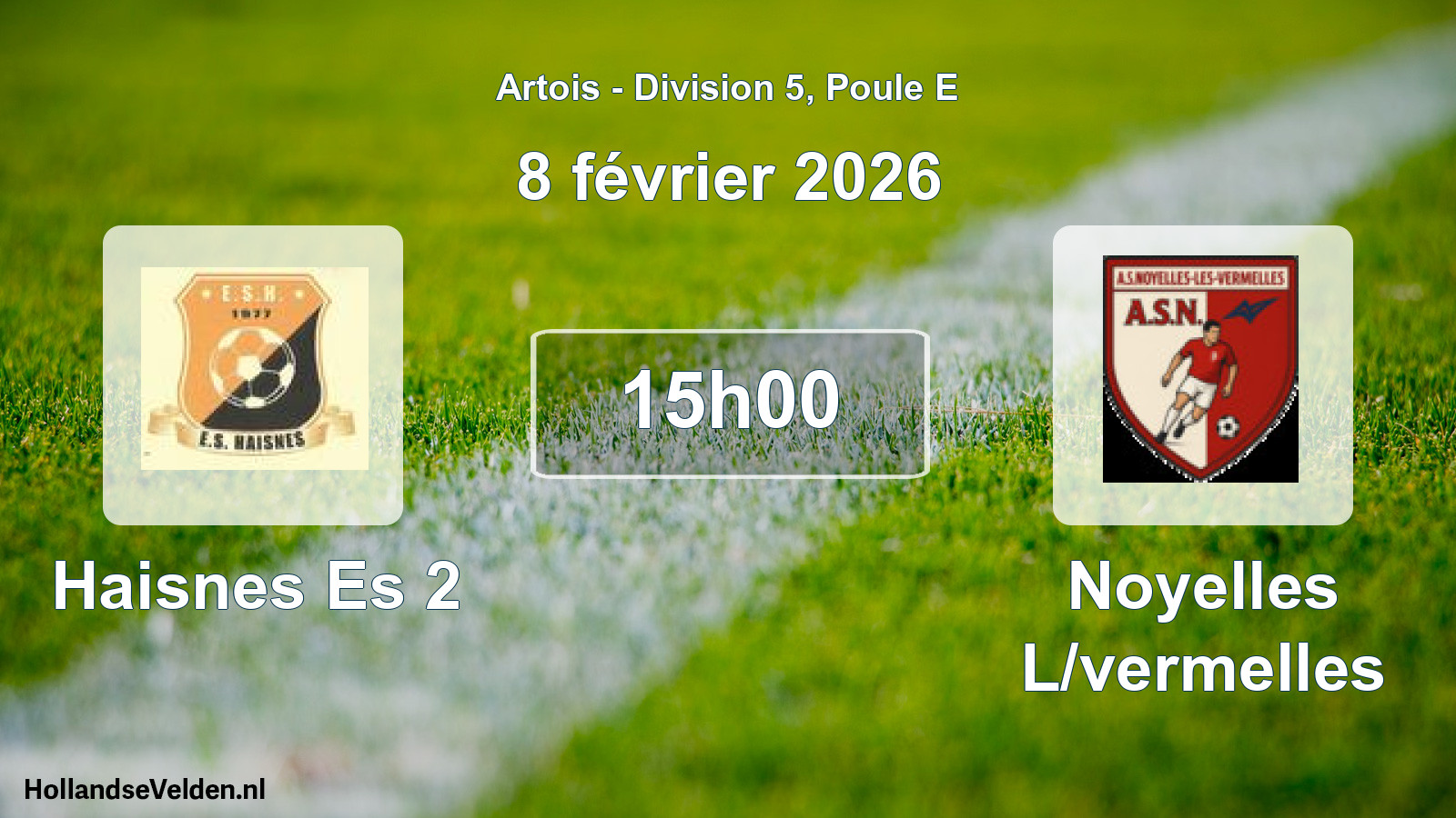 Geplande wedstrijd: Haisnes Es 2 - Noyelles L/vermelles (8 februari 2026)