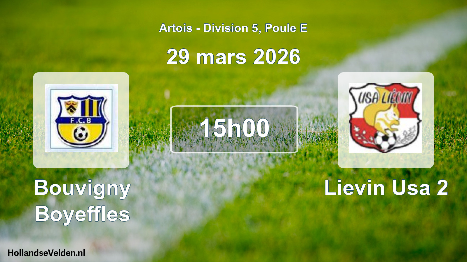 Match programmé: Bouvigny Boyeffles - Lievin Usa 2 (29 mars 2026)
