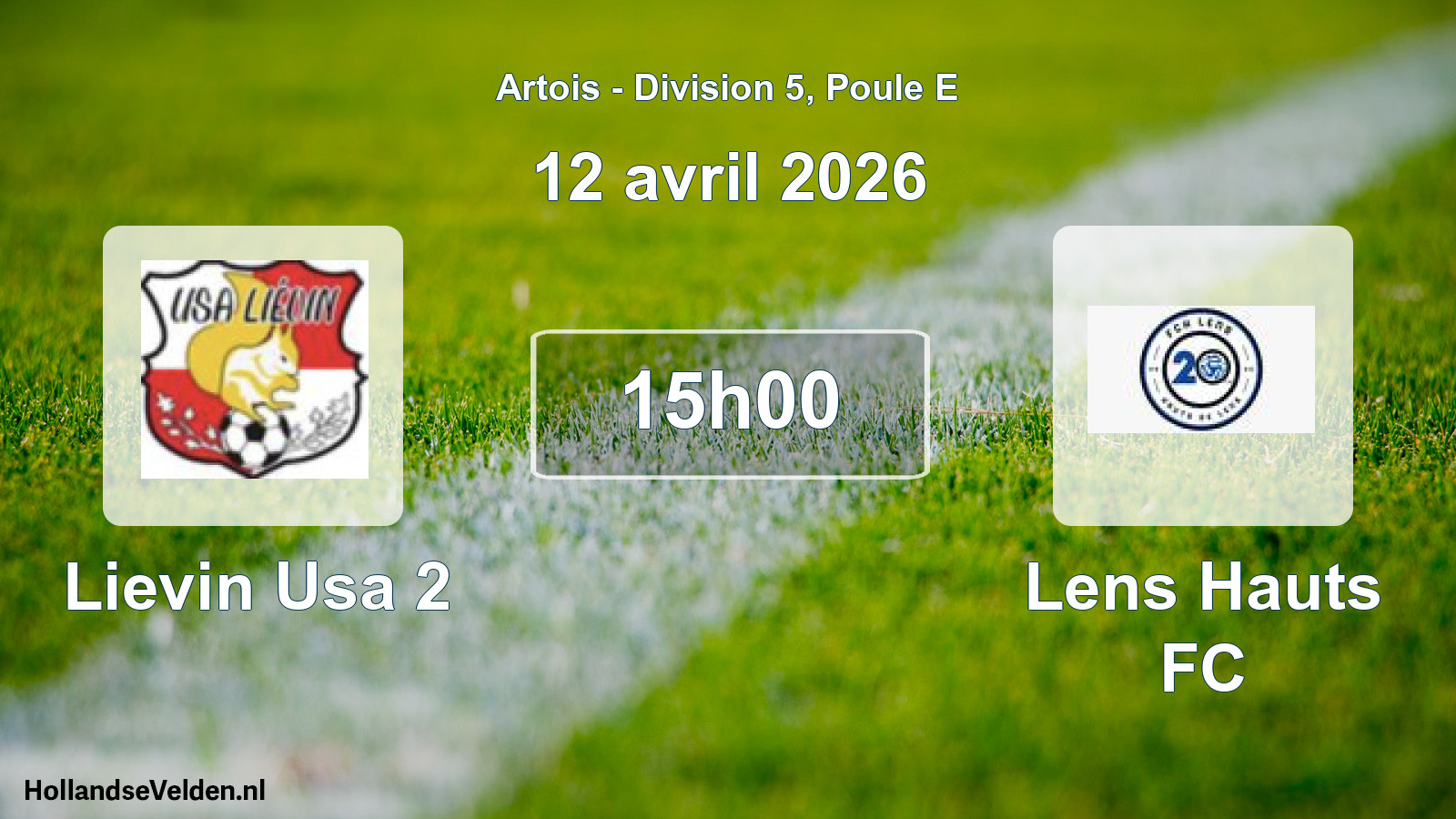 Match programmé: Lievin Usa 2 - Lens Hauts FC (12 avril 2026)