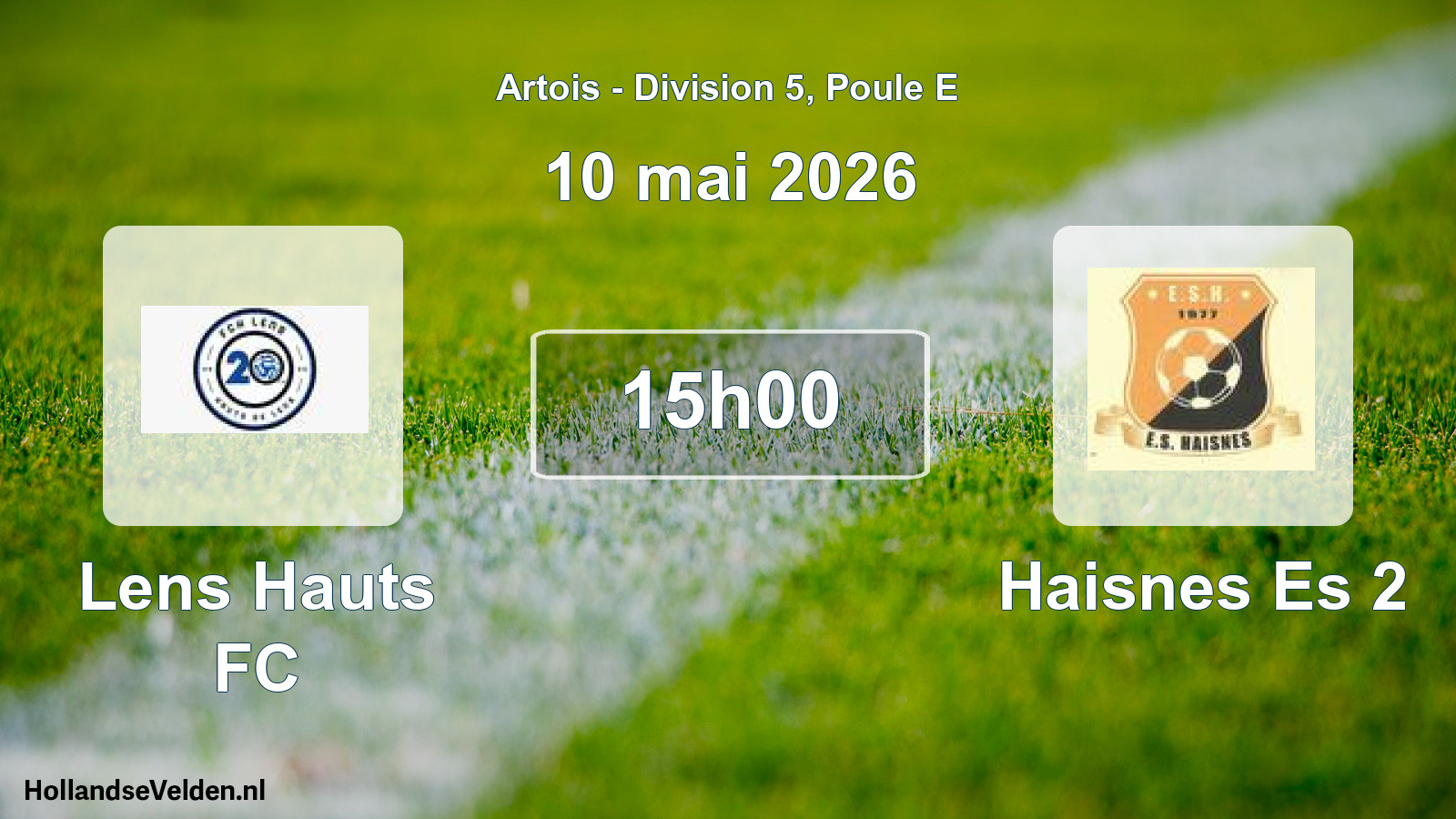 Match programmé: Lens Hauts FC - Haisnes Es 2 (10 mai 2026)