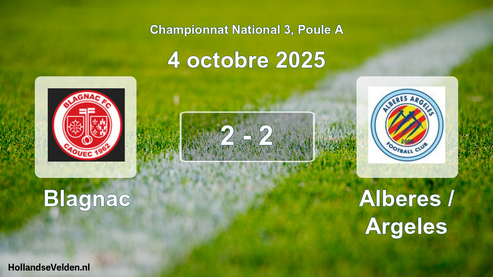 Total number of matches played: Blagnac - Alberes / Argeles 2 - 2 (4 October 2025)