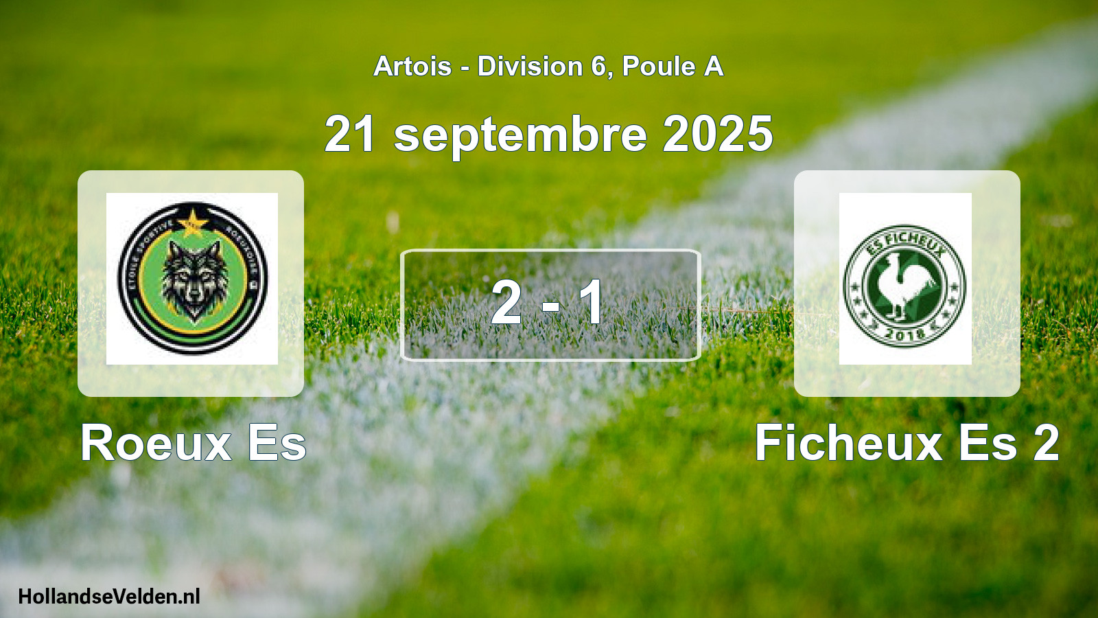 Total number of matches played: Roeux Es - Ficheux Es 2 2 - 1 (21 September 2025)