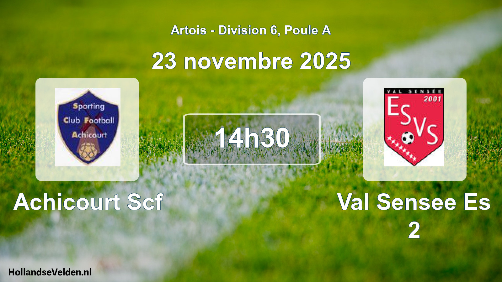 Match programmé: Achicourt Scf - Val Sensee Es 2 (23 novembre 2025)