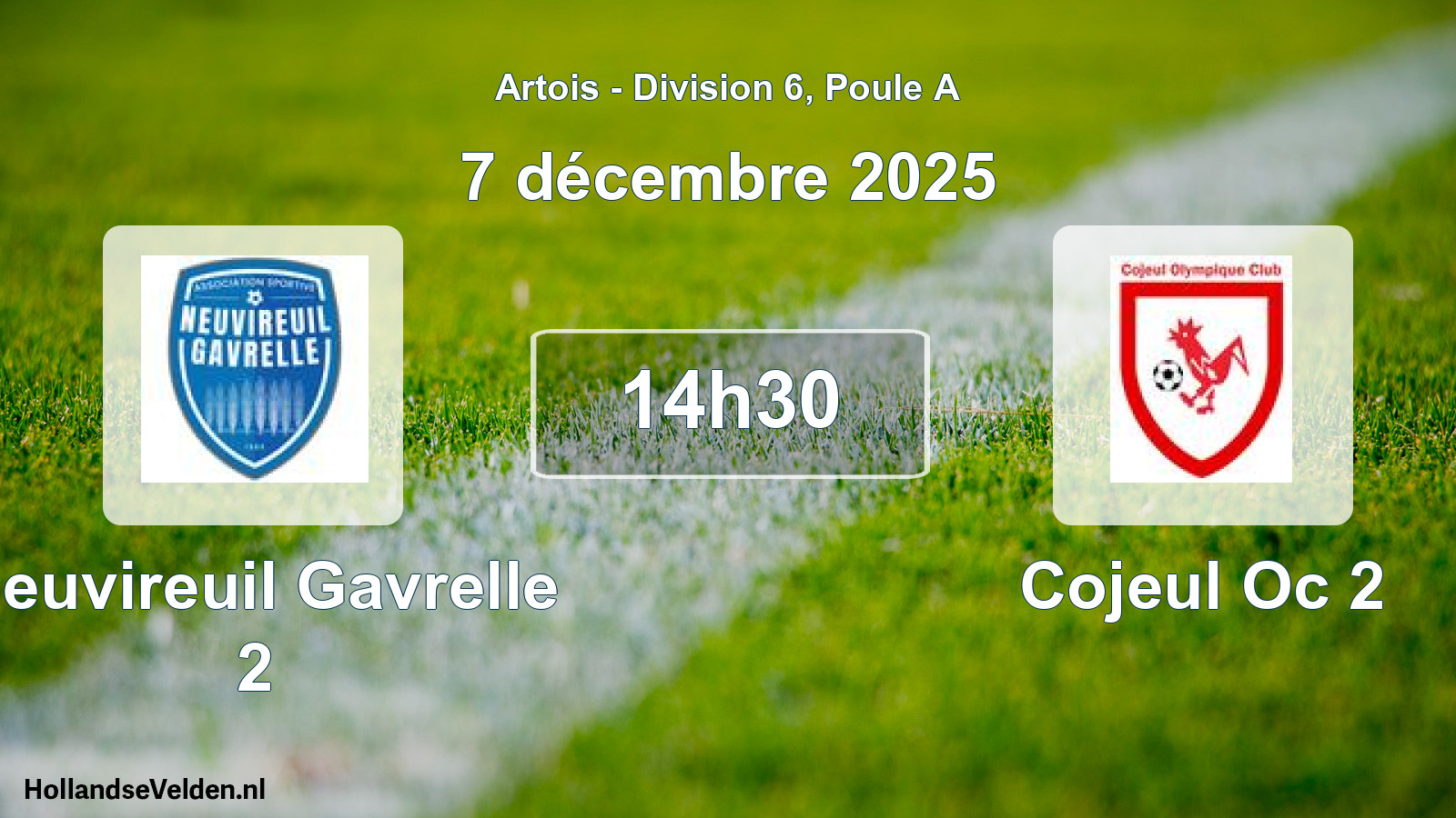 Match programmé: Neuvireuil Gavrelle 2 - Cojeul Oc 2 (7 décembre 2025)
