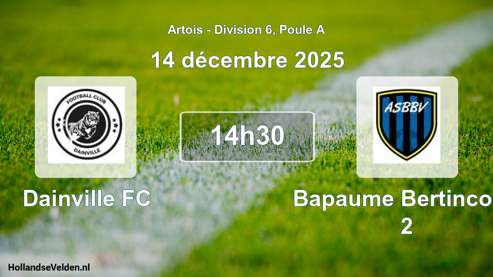 Geplande wedstrijd: Dainville FC - Bapaume Bertincourt 2 (14 december 2025)