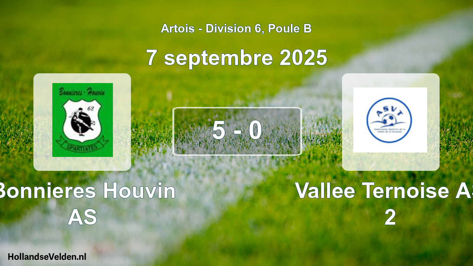 Gespeelde wedstrijd: Bonnieres Houvin AS - Vallee Ternoise AS 2 5 - 0 (7 september 2025)
