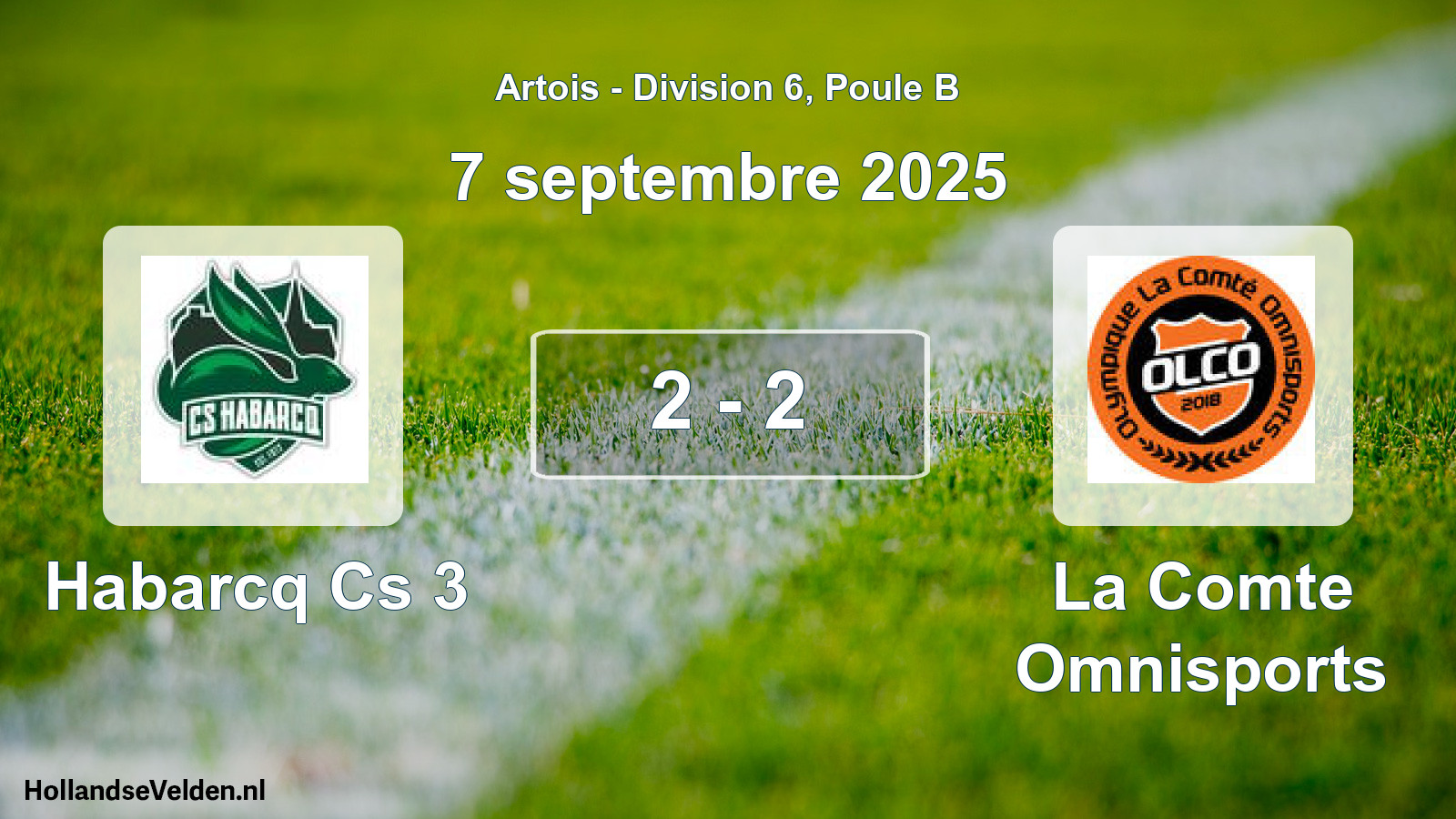 Gespeelde wedstrijd: Habarcq Cs 3 - La Comte Omnisports 2 - 2 (7 september 2025)