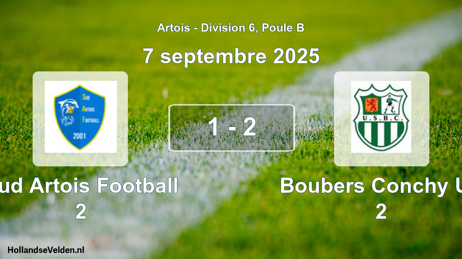 Gespeelde wedstrijd: Sud Artois Football 2 - Boubers Conchy US 2 1 - 2 (7 september 2025)