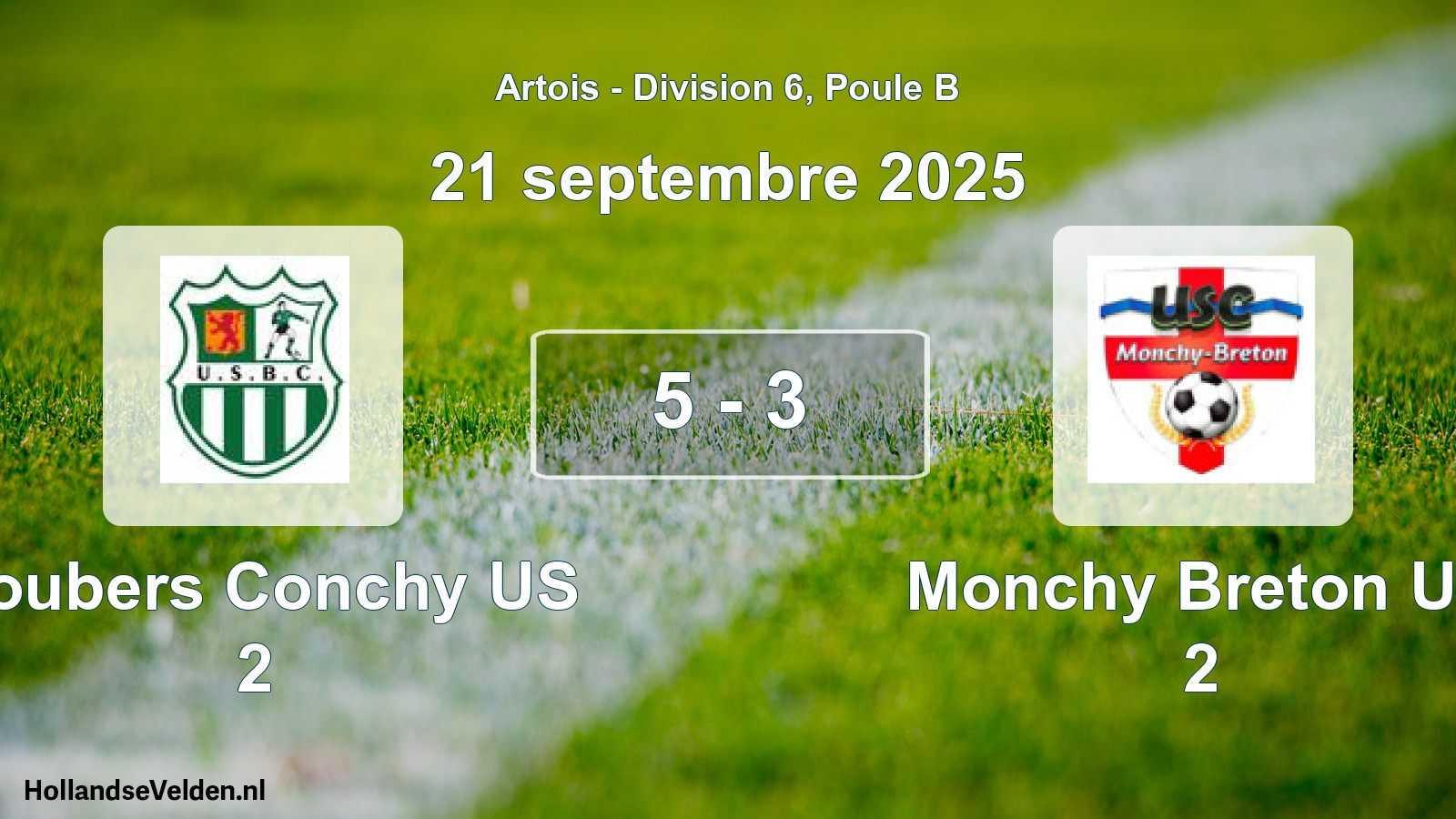 Match joué: Boubers Conchy US 2 - Monchy Breton US 2 5 - 3 (21 septembre 2025)