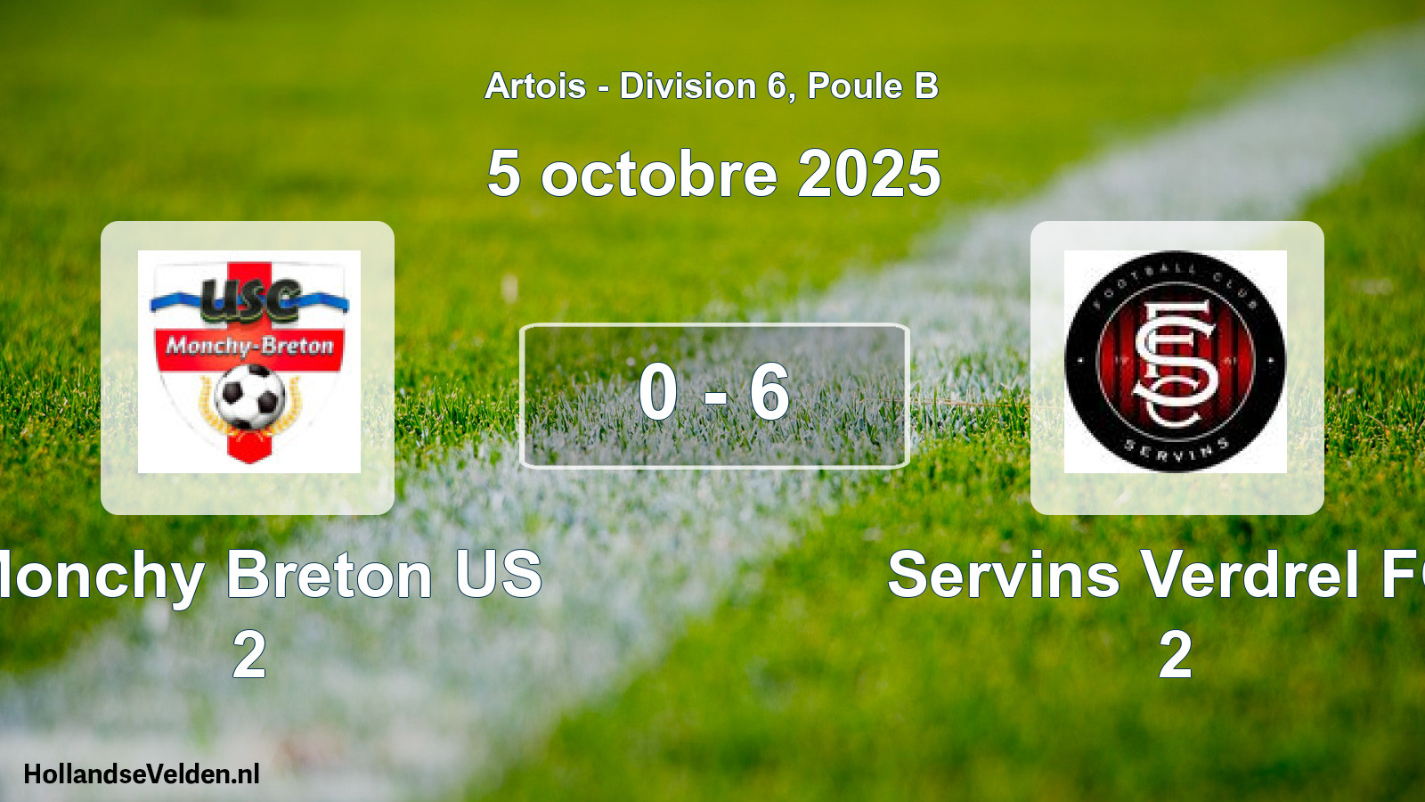 Gespeelde wedstrijd: Monchy Breton US 2 - Servins Verdrel FC 2 0 - 6 (5 oktober 2025)