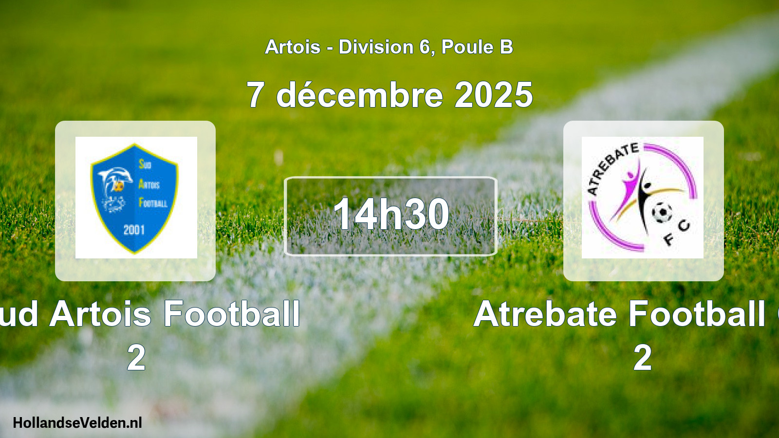 Geplande wedstrijd: Sud Artois Football 2 - Atrebate Football C. 2 (7 december 2025)