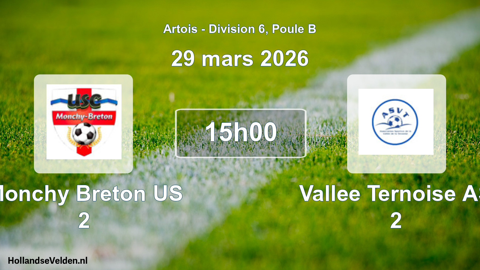 Match programmé: Monchy Breton US 2 - Vallee Ternoise AS 2 (29 mars 2026)