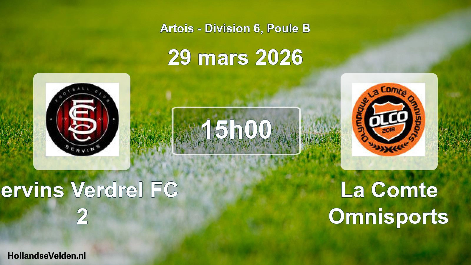 Scheduled Match: Servins Verdrel FC 2 - La Comte Omnisports (29 March 2026)