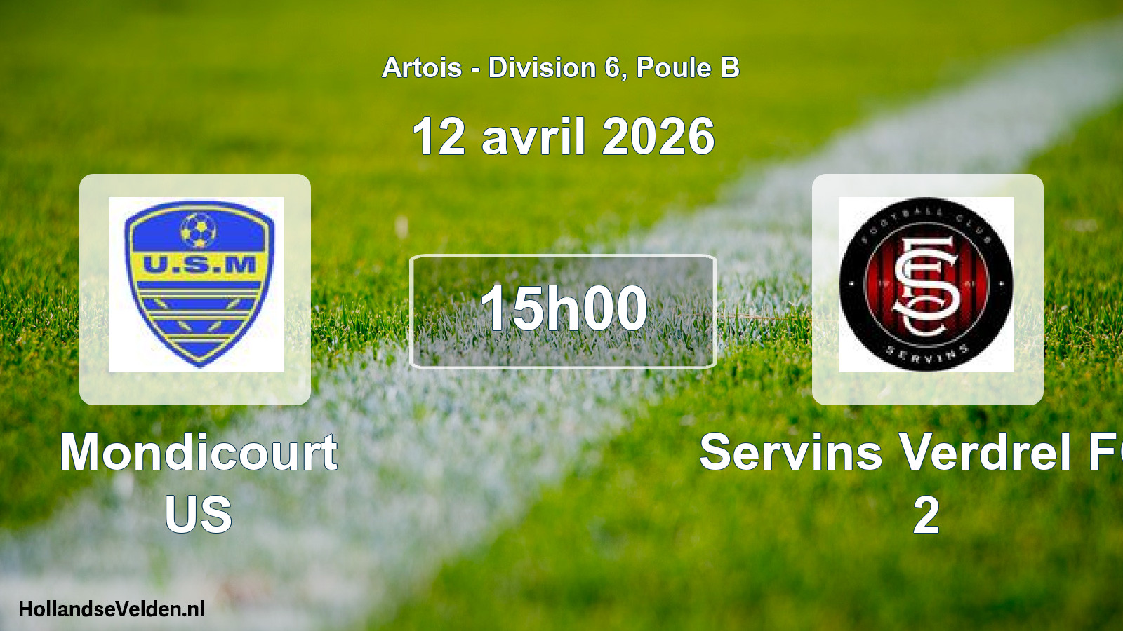 Scheduled Match: Mondicourt US - Servins Verdrel FC 2 (12 April 2026)