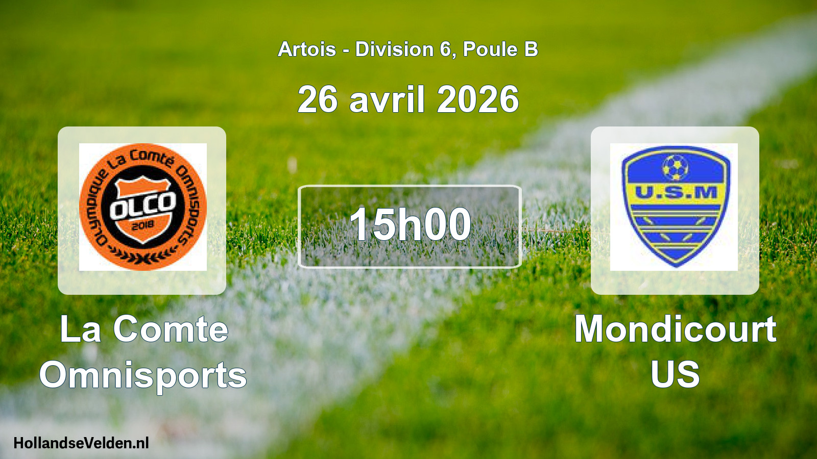 Geplande wedstrijd: La Comte Omnisports - Mondicourt US (26 april 2026)