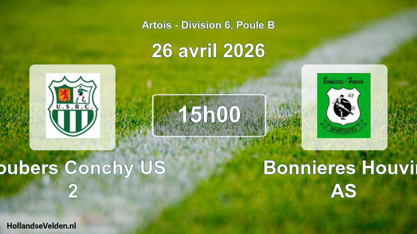 Geplande wedstrijd: Boubers Conchy US 2 - Bonnieres Houvin AS (26 april 2026)
