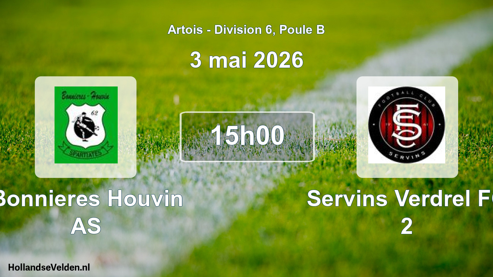 Scheduled Match: Bonnieres Houvin AS - Servins Verdrel FC 2 (3 May 2026)