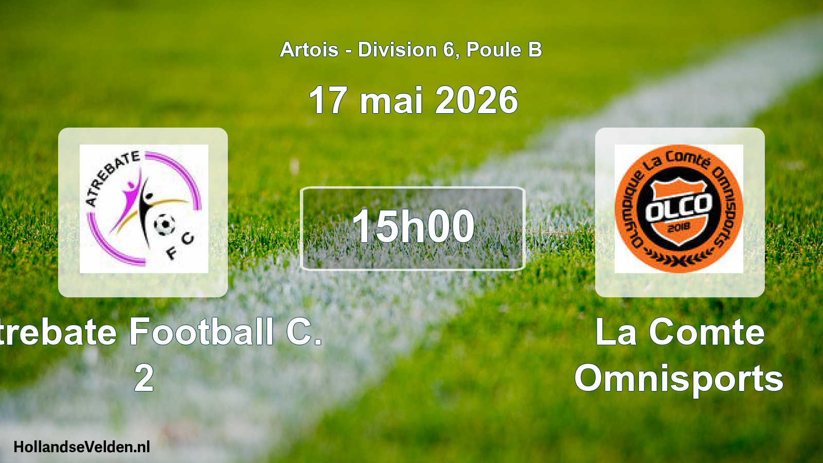 Match programmé: Atrebate Football C. 2 - La Comte Omnisports (17 mai 2026)