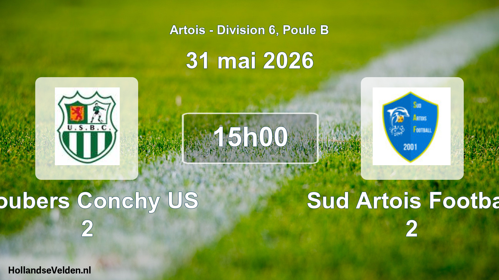 Scheduled Match: Boubers Conchy US 2 - Sud Artois Football 2 (31 May 2026)