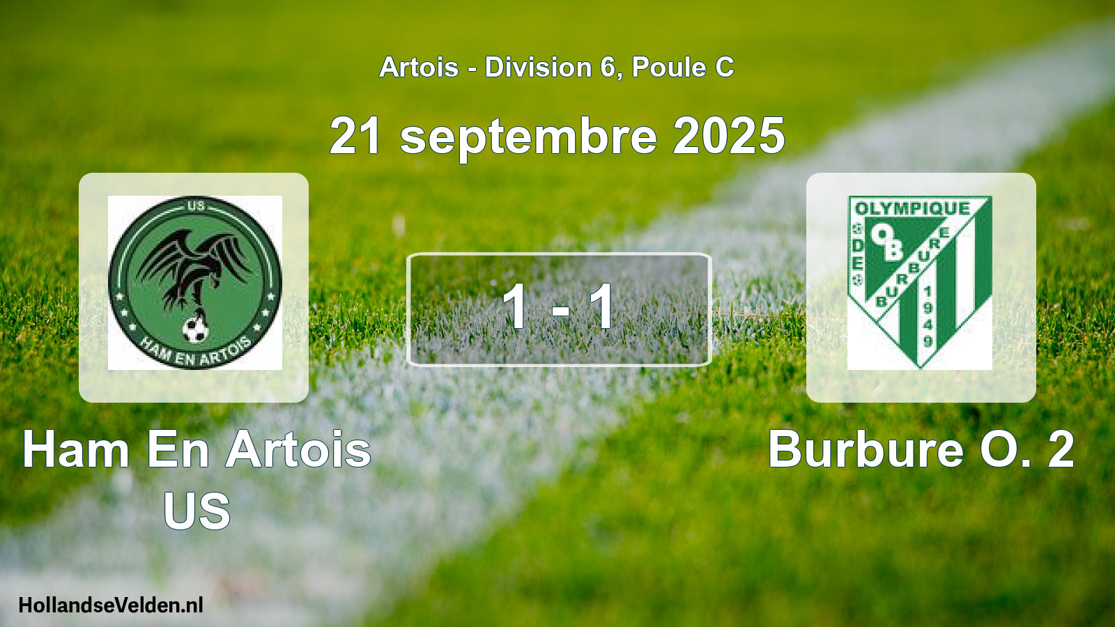 Match joué: Ham En Artois US - Burbure O. 2 1 - 1 (21 septembre 2025)