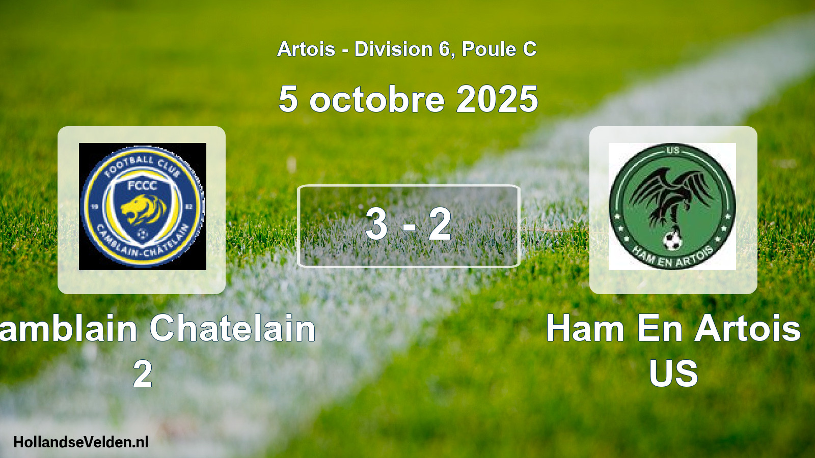 Total number of matches played: Camblain Chatelain 2 - Ham En Artois US 3 - 2 (5 October 2025)