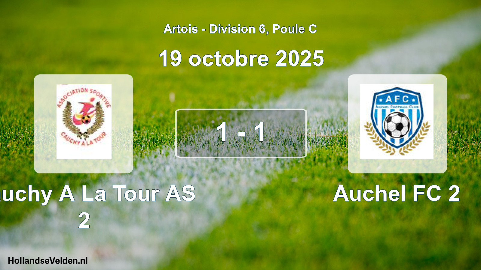 Match joué: Cauchy A La Tour AS 2 - Auchel FC 2 1 - 1 (19 octobre 2025)