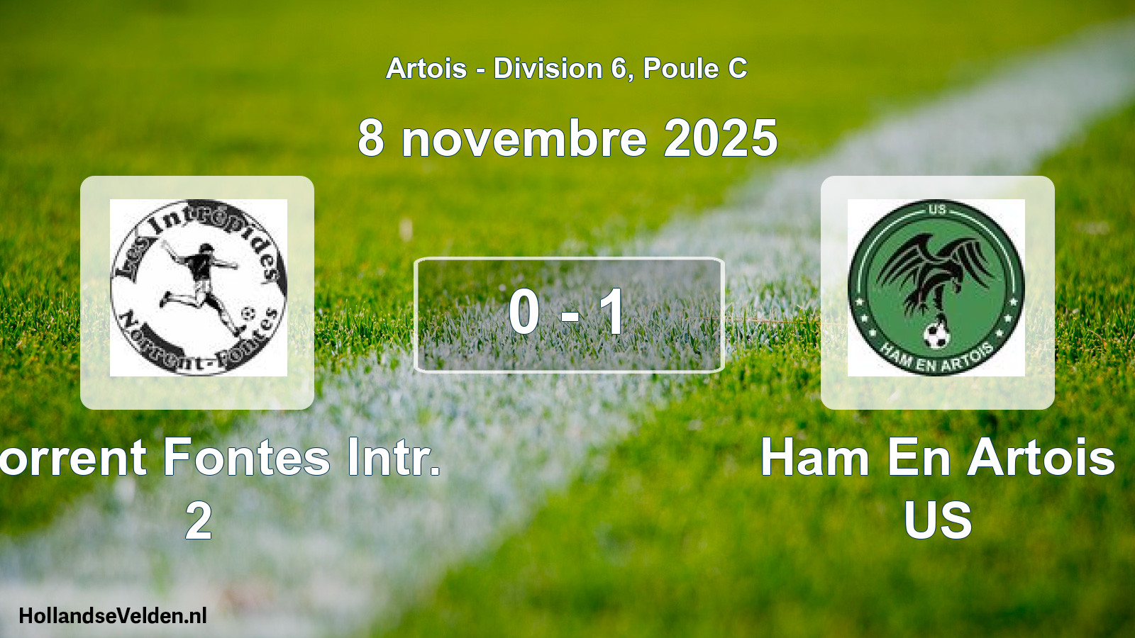 Match joué: Norrent Fontes Intr. 2 - Ham En Artois US 0 - 1 (8 novembre 2025)