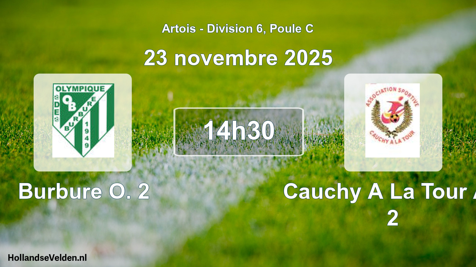 Match programmé: Burbure O. 2 - Cauchy A La Tour AS 2 (23 novembre 2025)