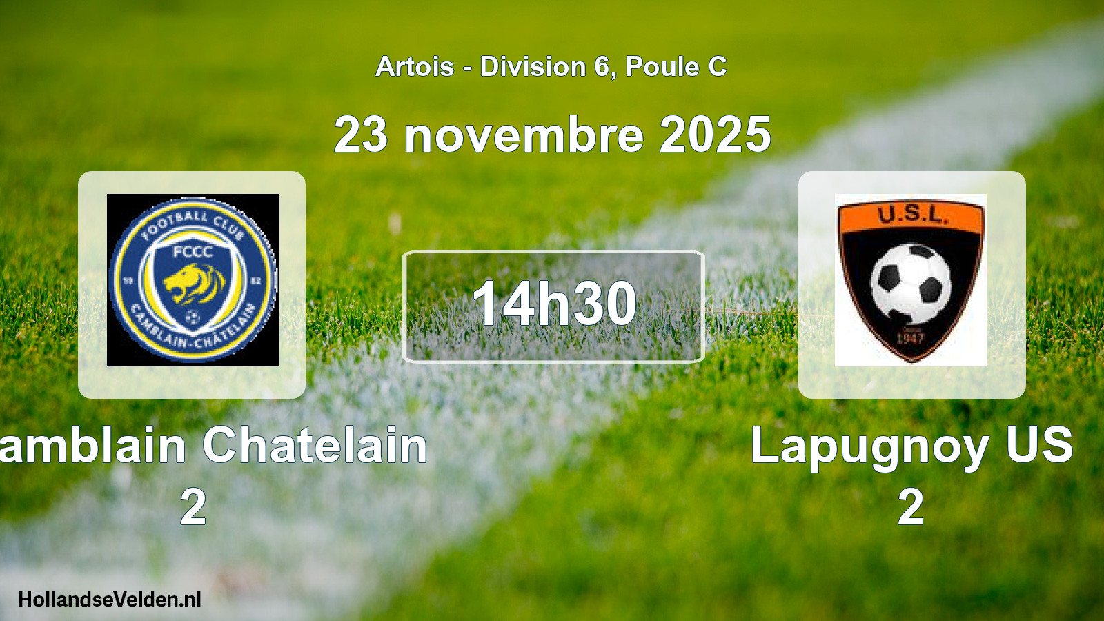 Match programmé: Camblain Chatelain 2 - Lapugnoy US 2 (23 novembre 2025)