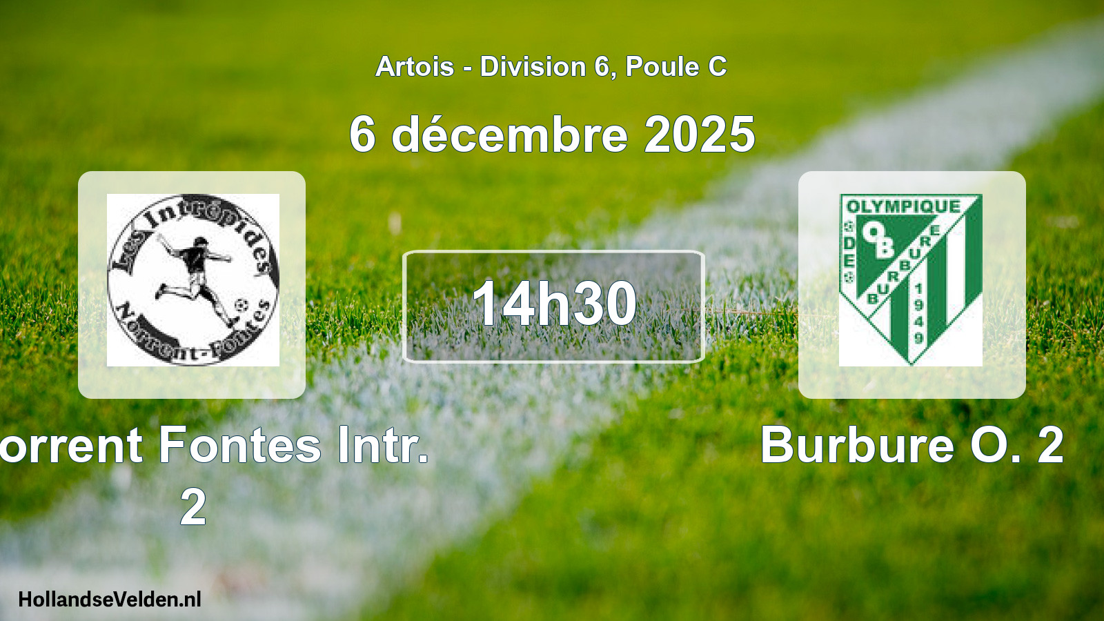 Geplande wedstrijd: Norrent Fontes Intr. 2 - Burbure O. 2 (6 december 2025)