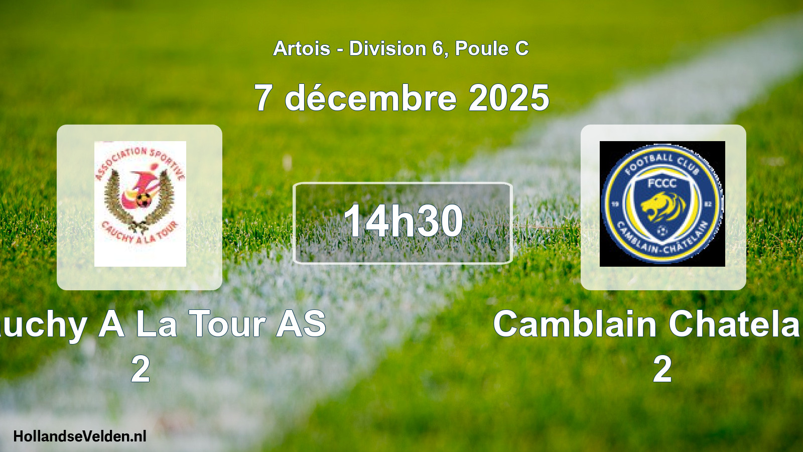 Match programmé: Cauchy A La Tour AS 2 - Camblain Chatelain 2 (7 décembre 2025)