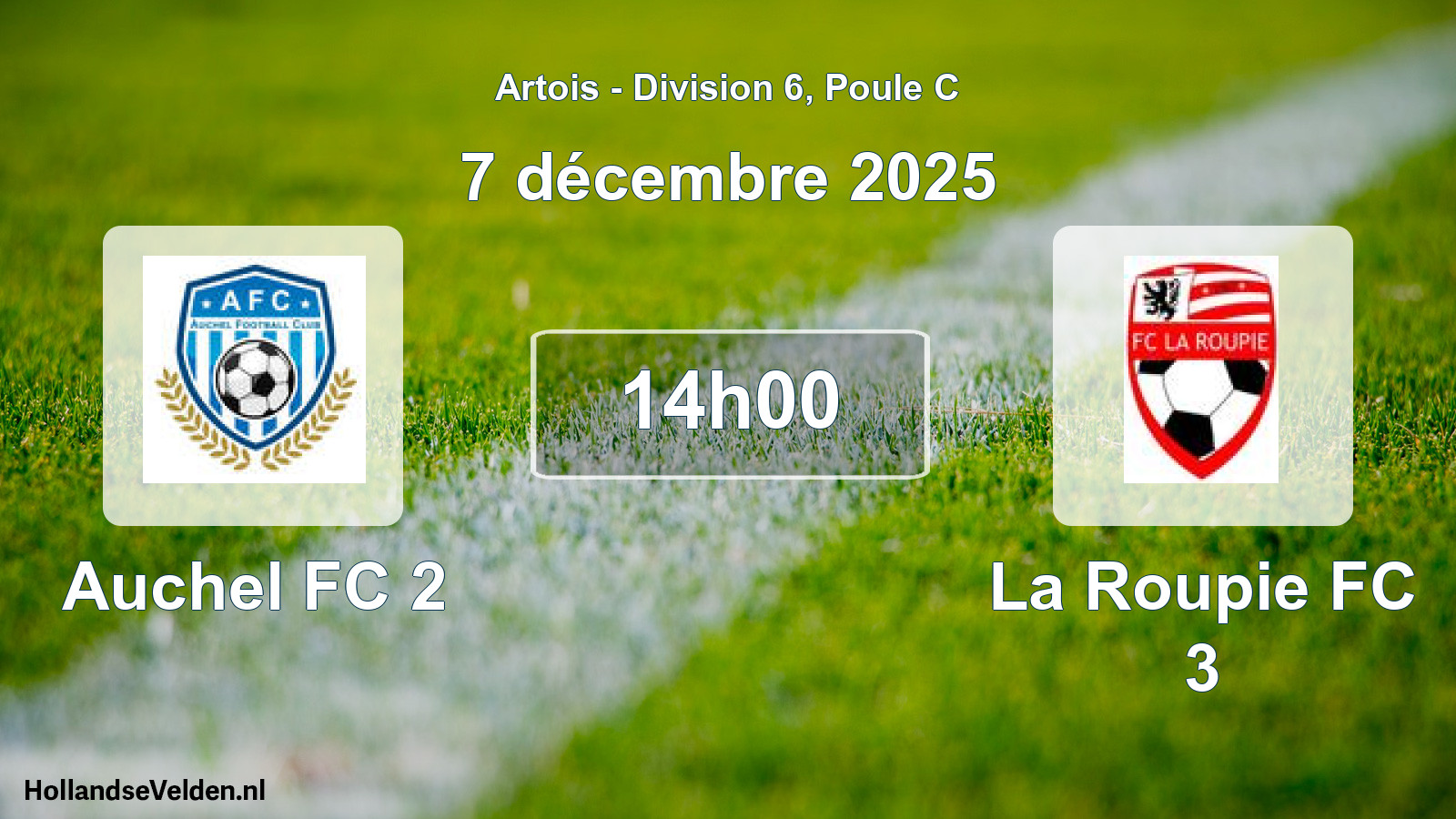 Match programmé: Auchel FC 2 - La Roupie FC 3 (7 décembre 2025)