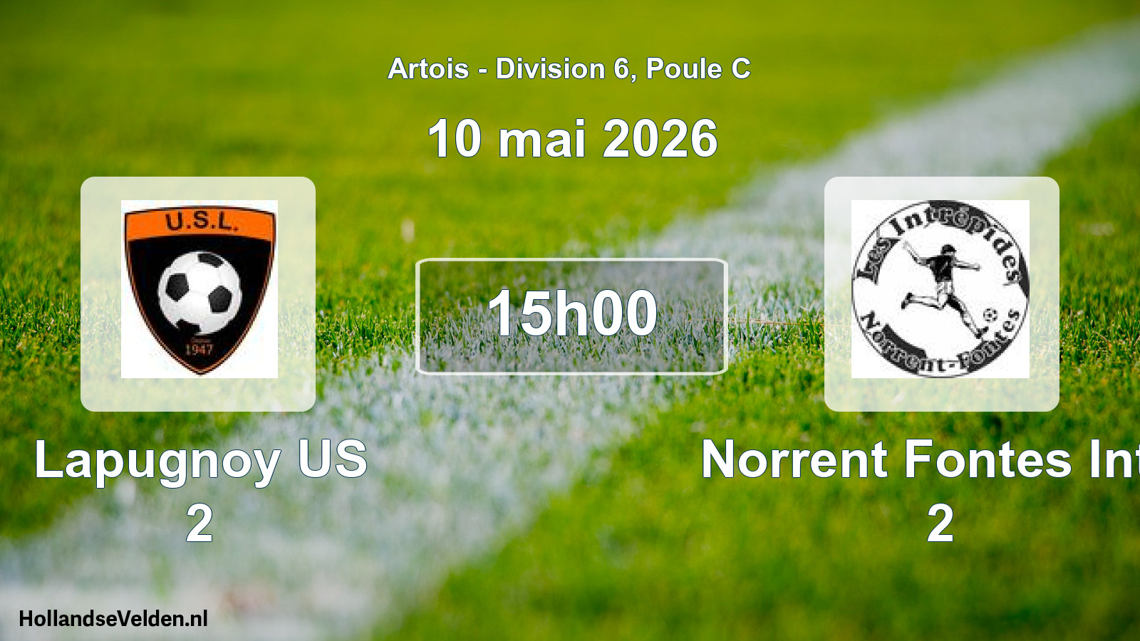 Match programmé: Lapugnoy US 2 - Norrent Fontes Intr. 2 (10 mai 2026)