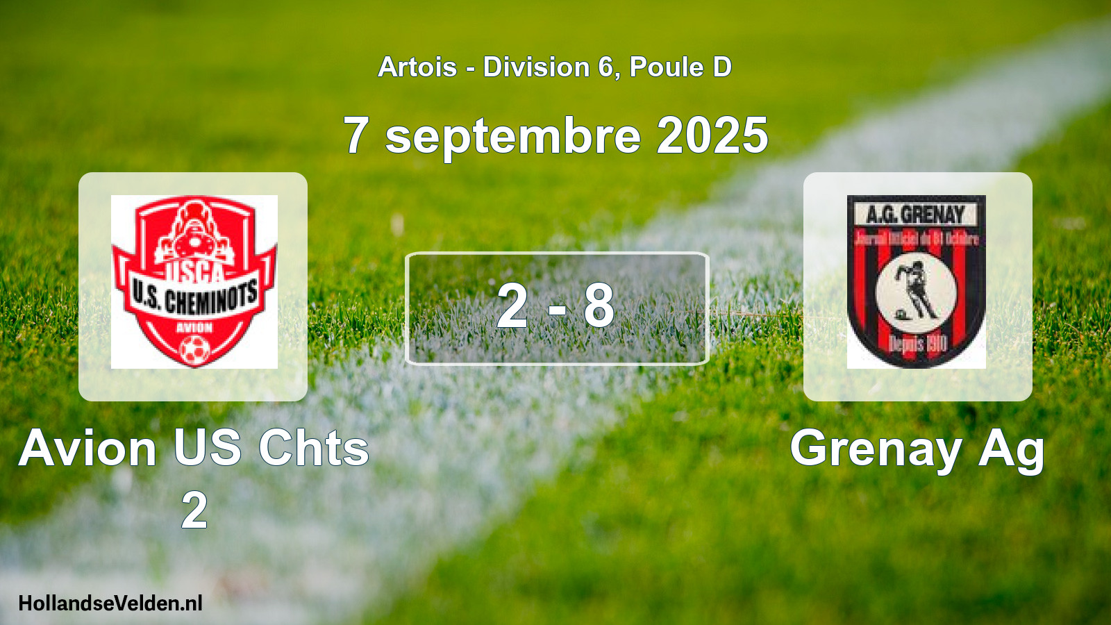 Match joué: Avion US Chts 2 - Grenay Ag 2 - 8 (7 septembre 2025)