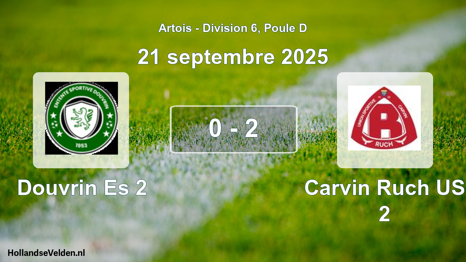 Match joué: Douvrin Es 2 - Carvin Ruch US 2 0 - 2 (21 septembre 2025)