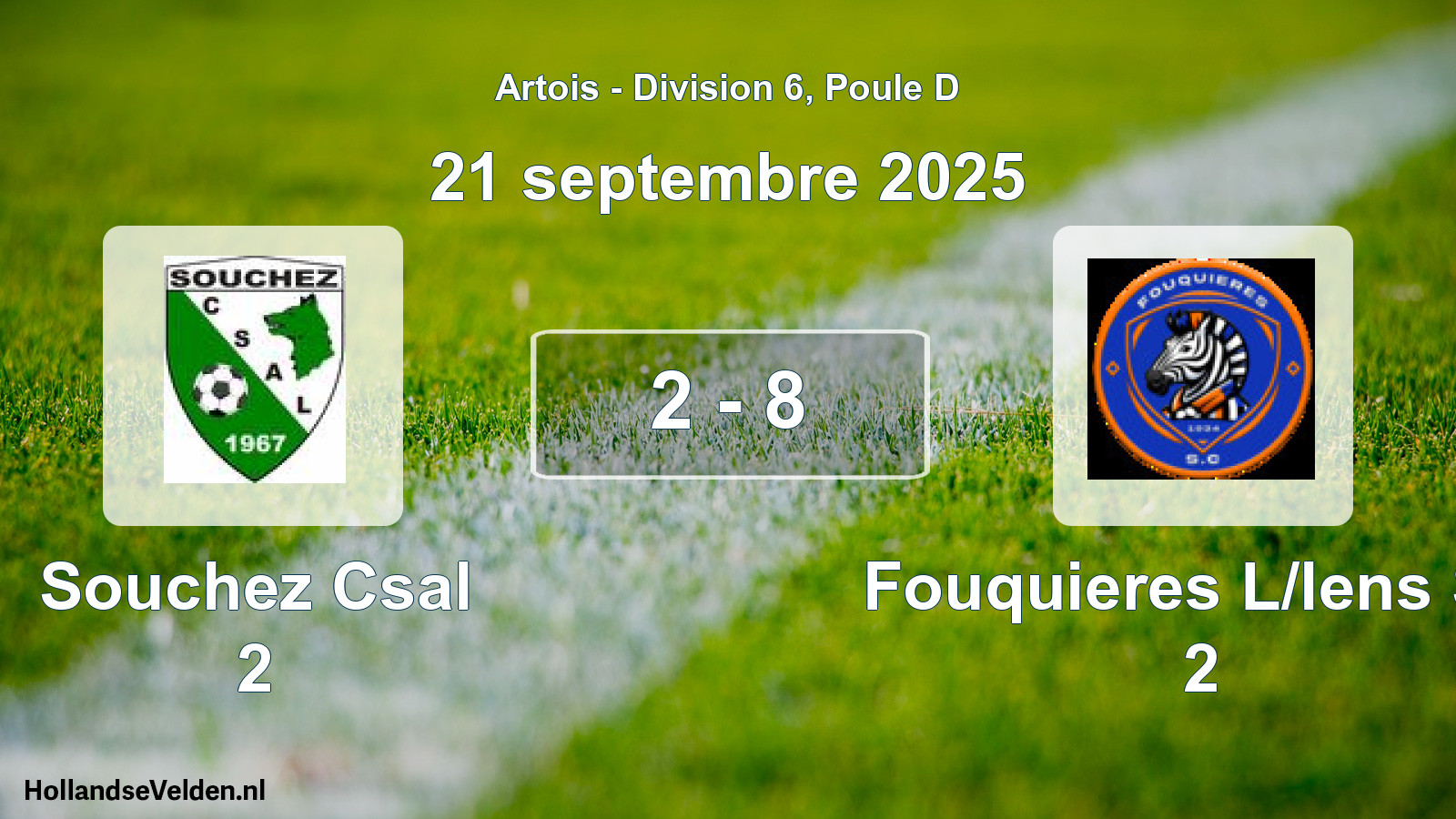Match joué: Souchez Csal 2 - Fouquieres L/lens SC 2 2 - 8 (21 septembre 2025)