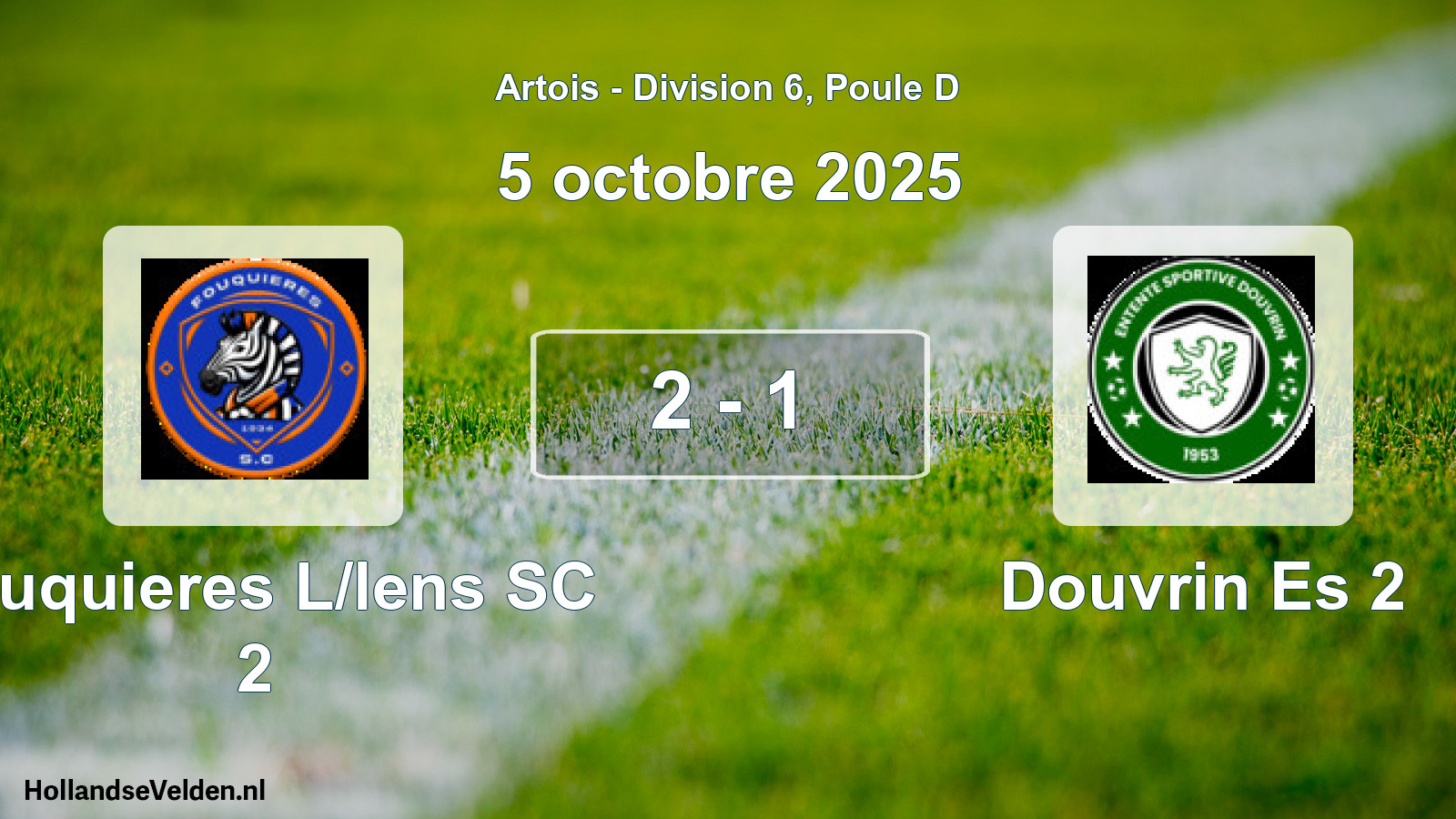Match joué: Fouquieres L/lens SC 2 - Douvrin Es 2 2 - 1 (5 octobre 2025)