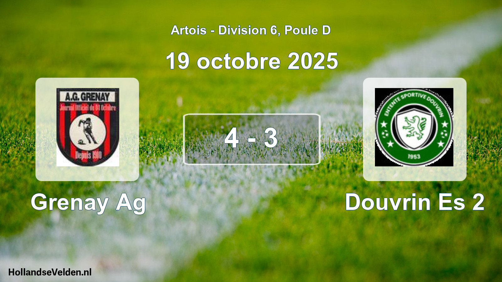 Total number of matches played: Grenay Ag - Douvrin Es 2 4 - 3 (19 October 2025)