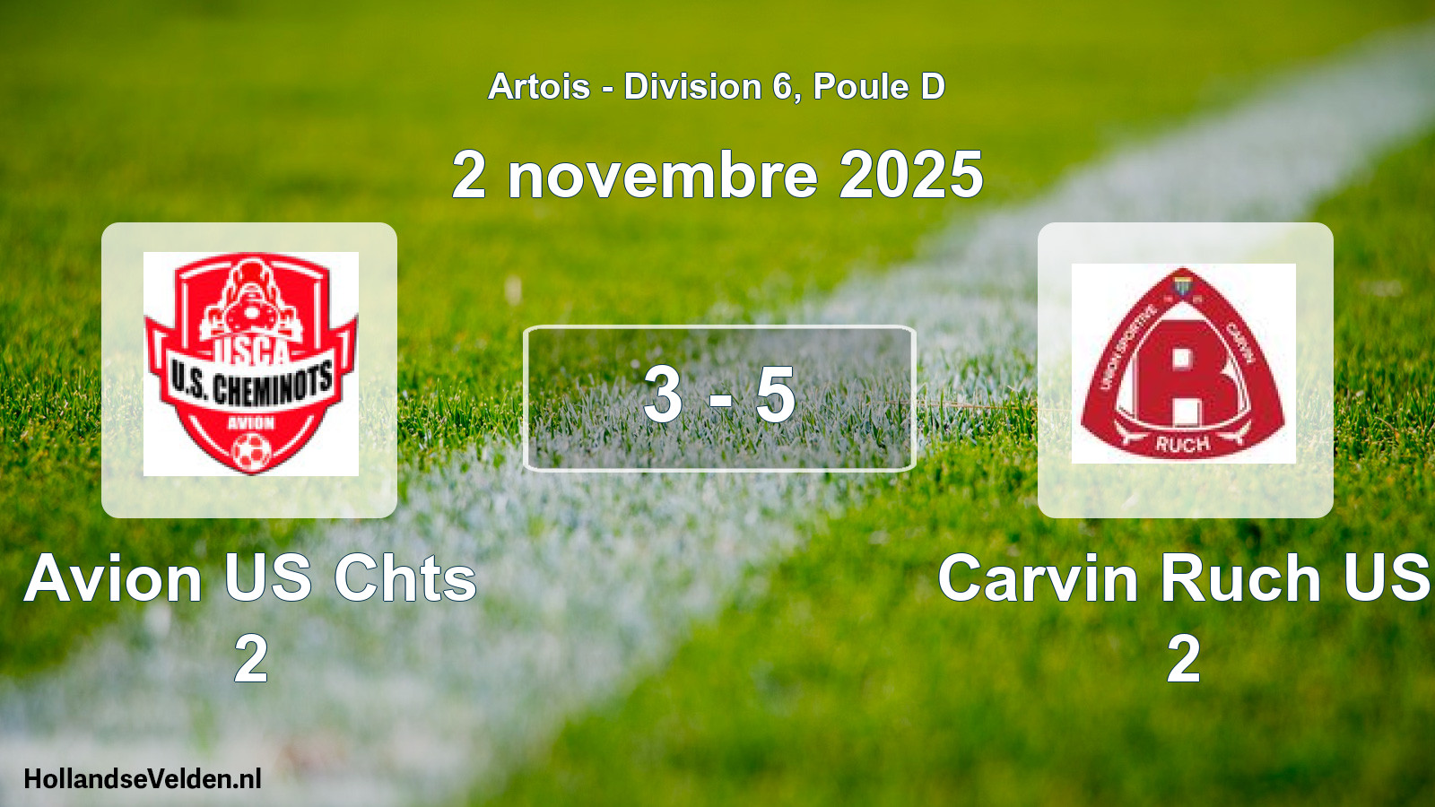 Match joué: Avion US Chts 2 - Carvin Ruch US 2 3 - 5 (2 novembre 2025)