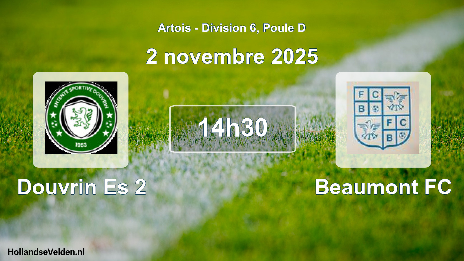 Match programmé: Douvrin Es 2 - Beaumont FC (2 novembre 2025)