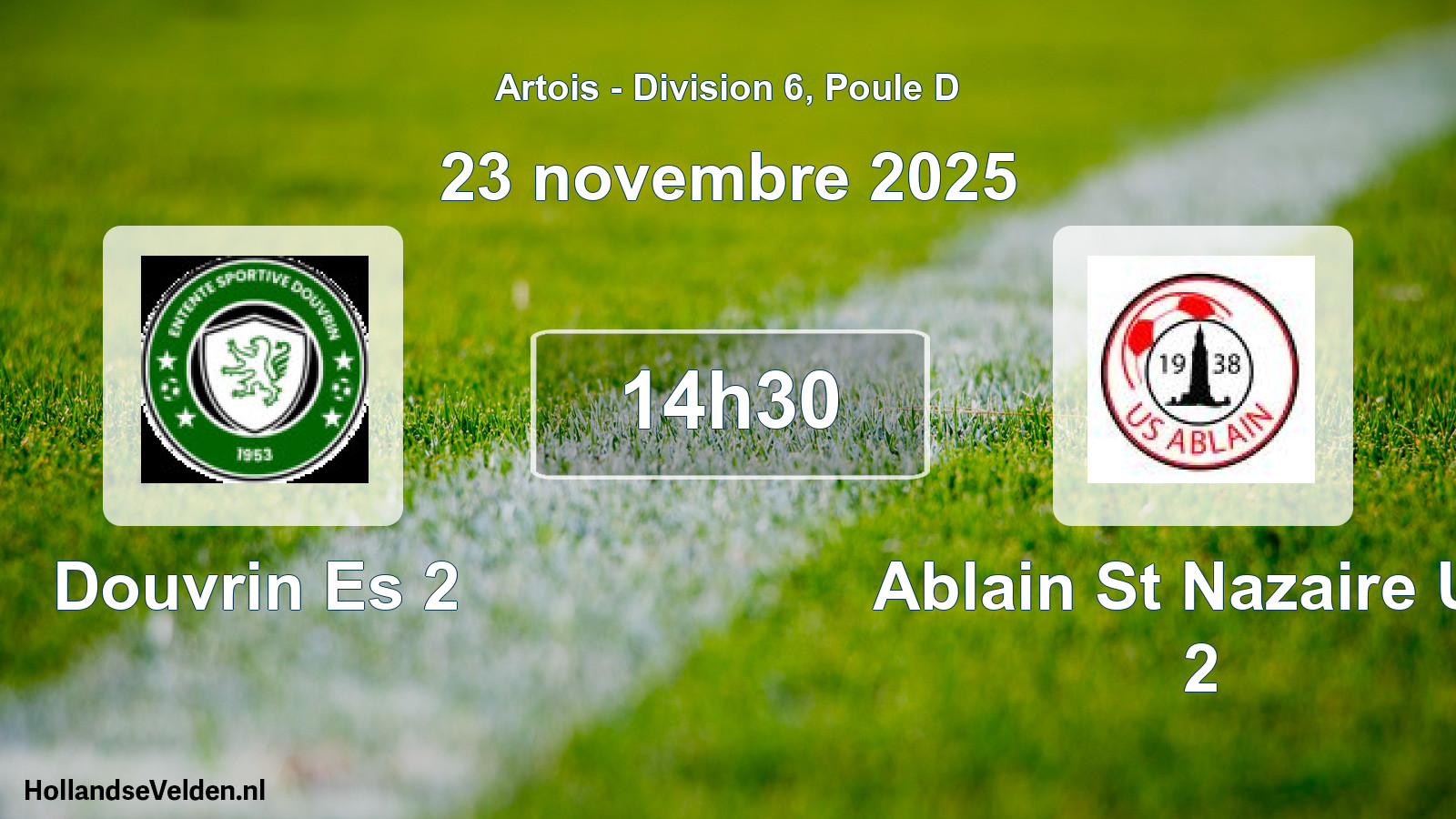 Match programmé: Douvrin Es 2 - Ablain St Nazaire US 2 (23 novembre 2025)