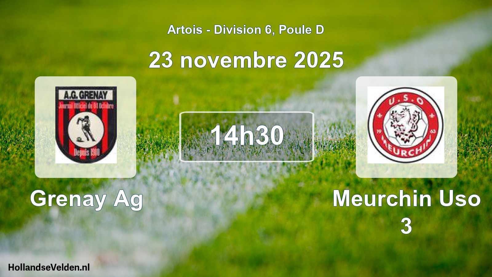 Match programmé: Grenay Ag - Meurchin Uso 3 (23 novembre 2025)