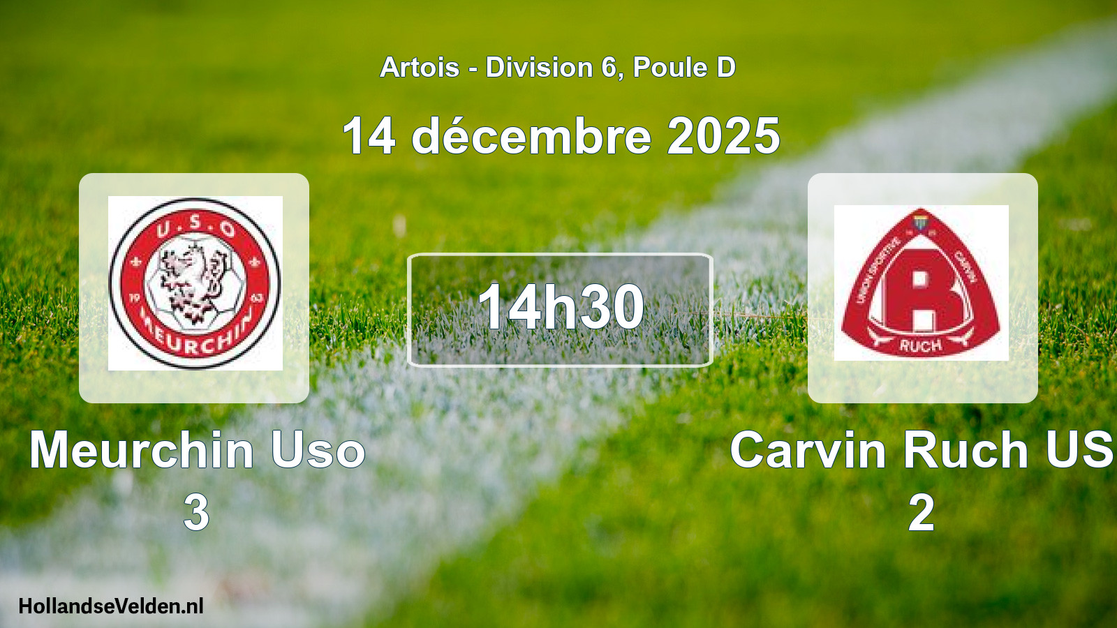 Match programmé: Meurchin Uso 3 - Carvin Ruch US 2 (14 décembre 2025)